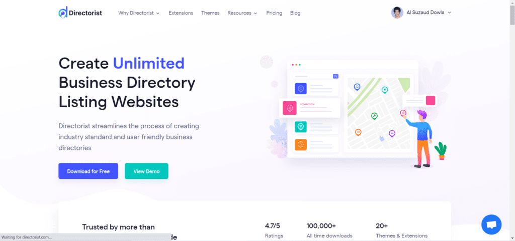 directorist landing page