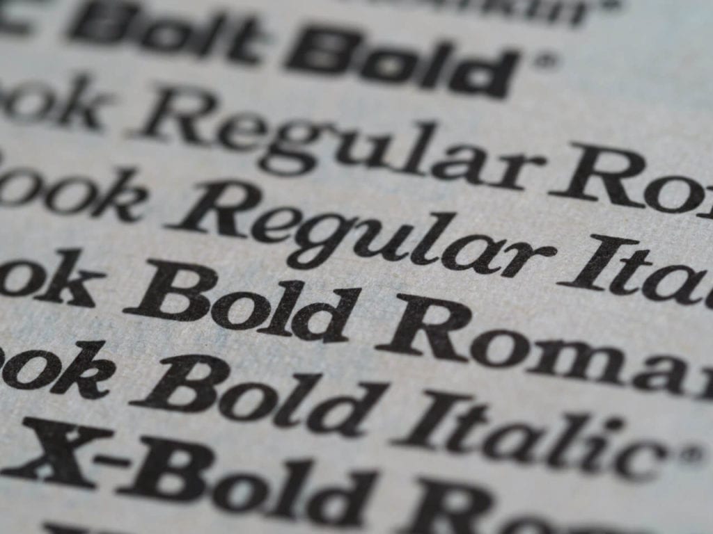 fewer typefaces