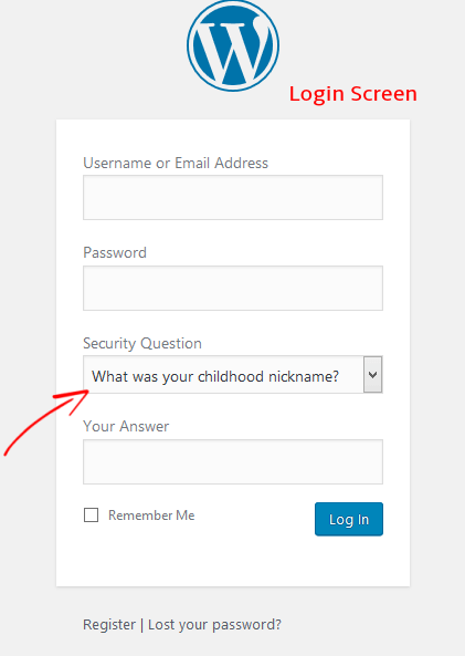 WordPress security - add security question to your site