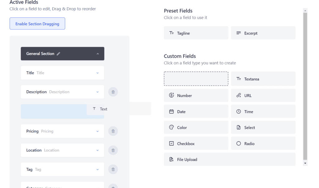 custom fields