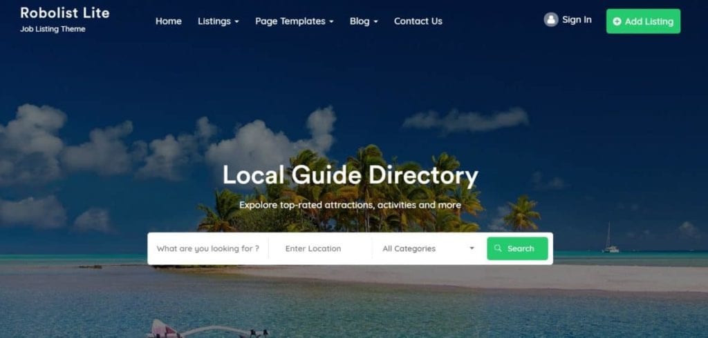 free directory themes for WordPress - Robojob Lite