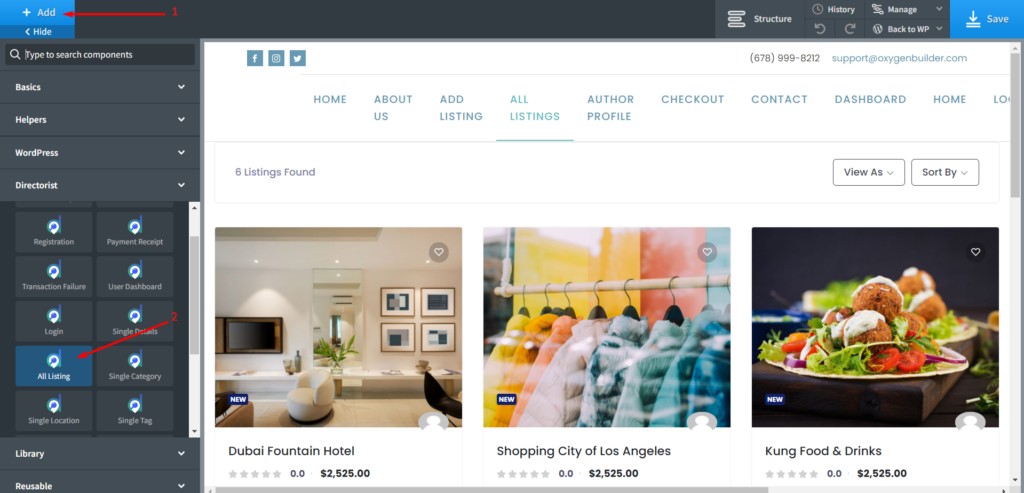 Create a Directory Website Using Oxygen Page Builder - all listing page