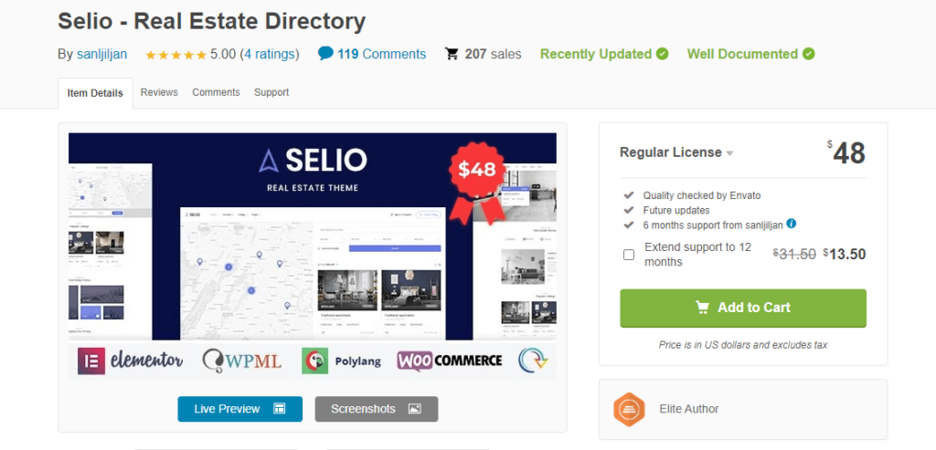 Selio - real estate directory theme