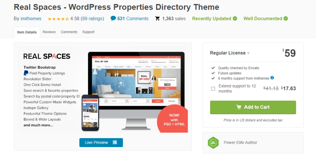 Real Spaces - real estate directory theme