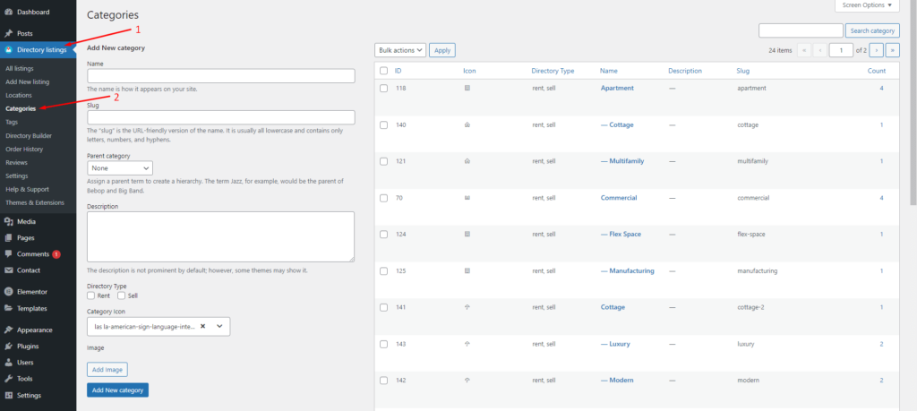 create real estate categories