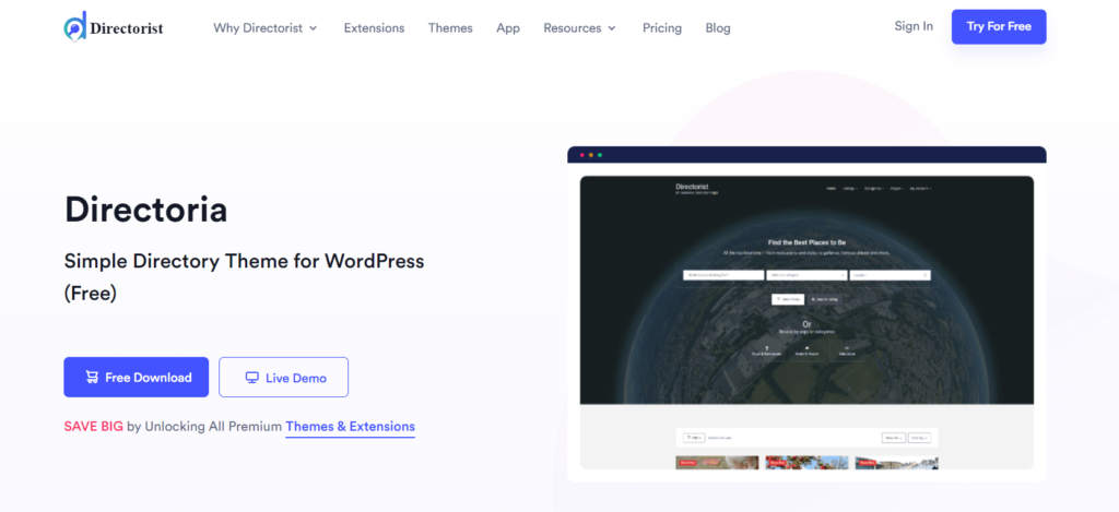 best free directory themes for WordPress - Directoria