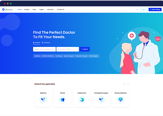 Best medical directory WordPress themes and plugins- dDoctors