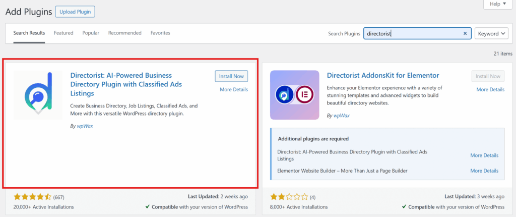 wordpress directory plugin install