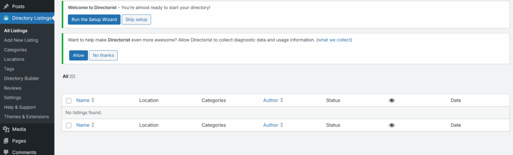 directory listing