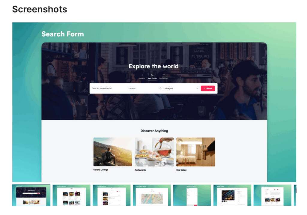 business directory plugin screenshots