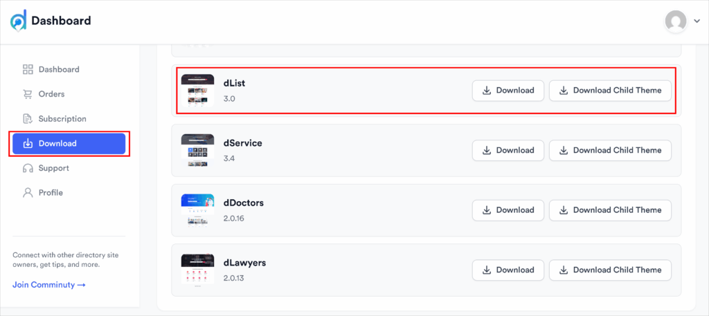 download dlist wordpress directory theme