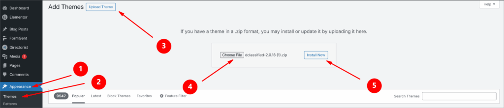 Install dclassified theme