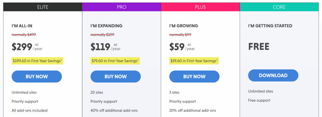 ninja forms pricing