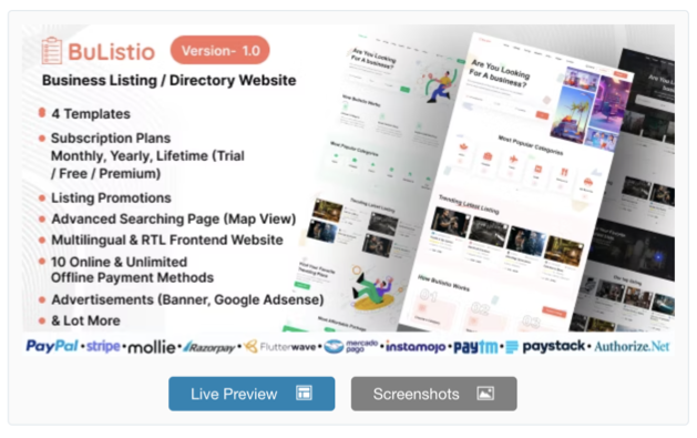 Bulistio - Business Listing / Directory Website