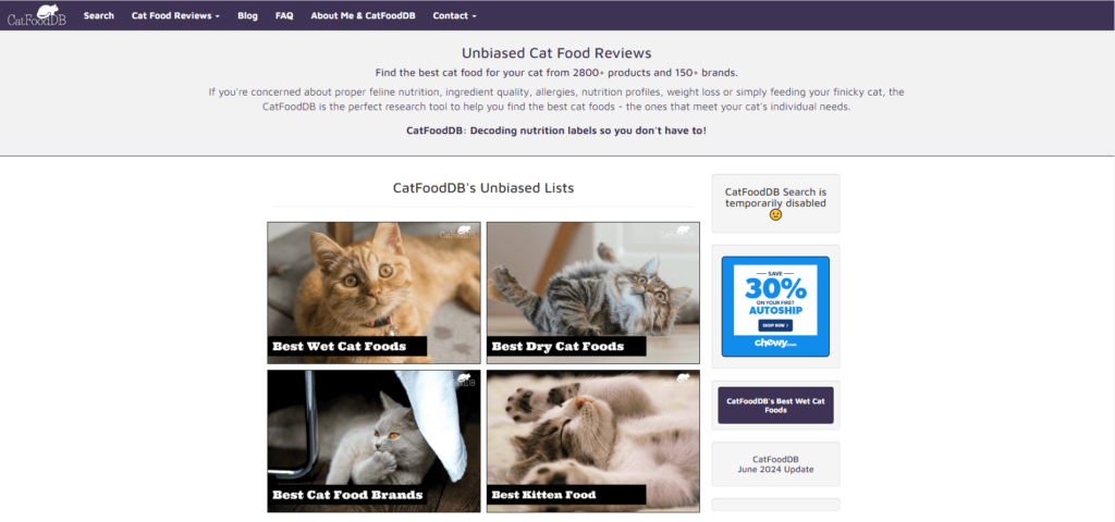 Pet Food Directory Websites 