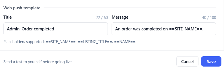 Write Your Own Notification Text