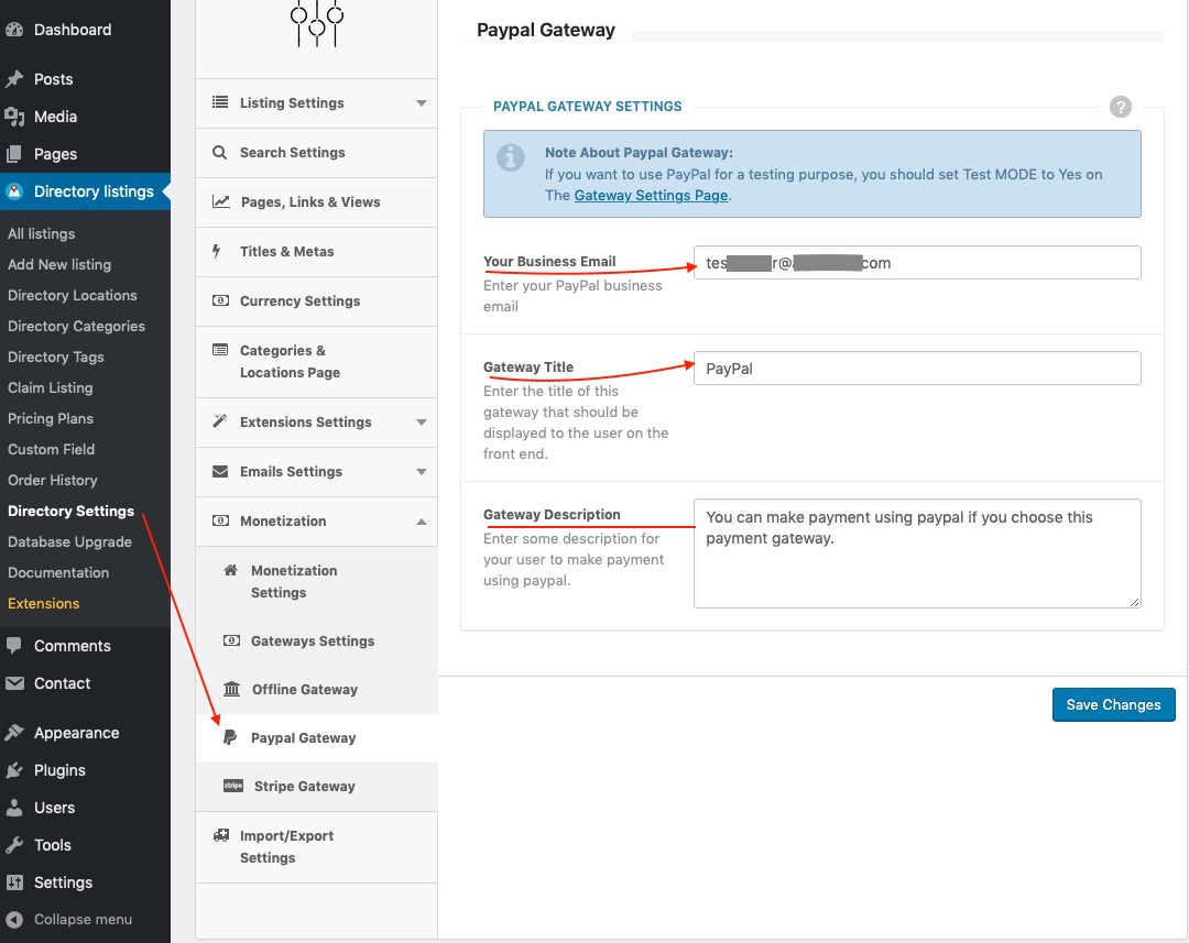 Configuring PayPal Gateway