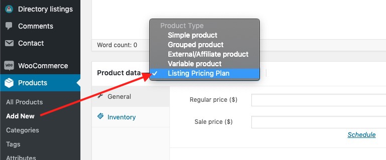 New WooCommerce Product Type: Listing Pricing Plan 