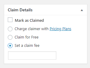 Setting a claim fee