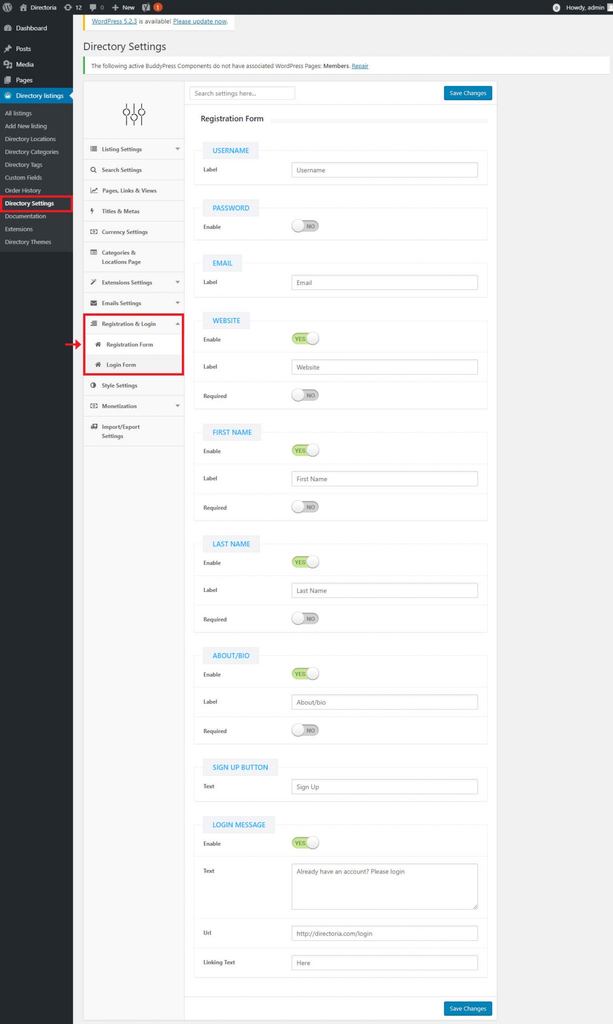 Registration and Login Customization Docs