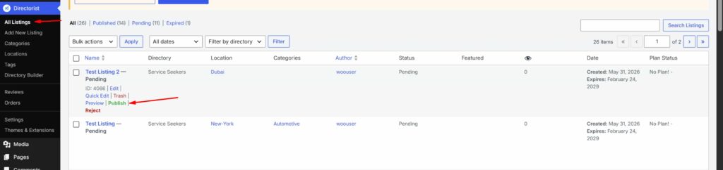 Listing Approval